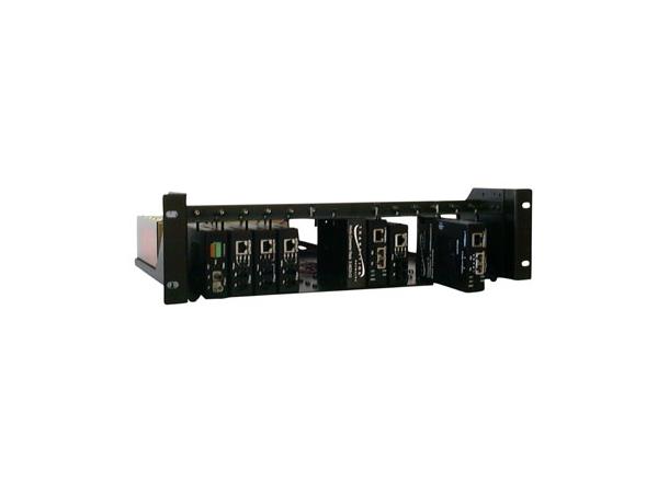 Media Converter Rack for 12 stand-alone with power supply.
